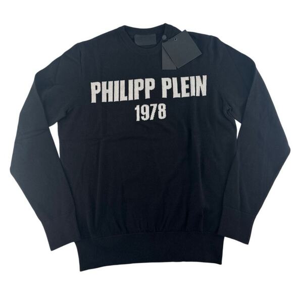 Philipp Plein 1978 Black Round Neck Pullover Sweater  XXL - Picture 8 of 11